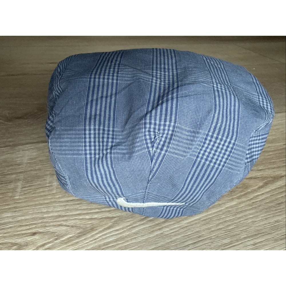 Nike Flat Cap 90s Vintage Newsboy Cabbie Golf Hat Swoosh Blue Rare